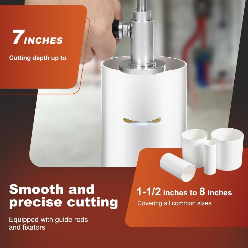 ✂️ PVC-Rohrschneider mit einstellbarer Längenskala – sauberer & präziser Schnitt für Elektro- & Sanitärinstallationen 🔧