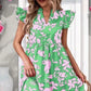 🌺Kleid mit V-Ausschnitt und Rüschenärmeln