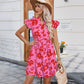 🌺Kleid mit V-Ausschnitt und Rüschenärmeln