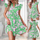 🌺Kleid mit V-Ausschnitt und Rüschenärmeln