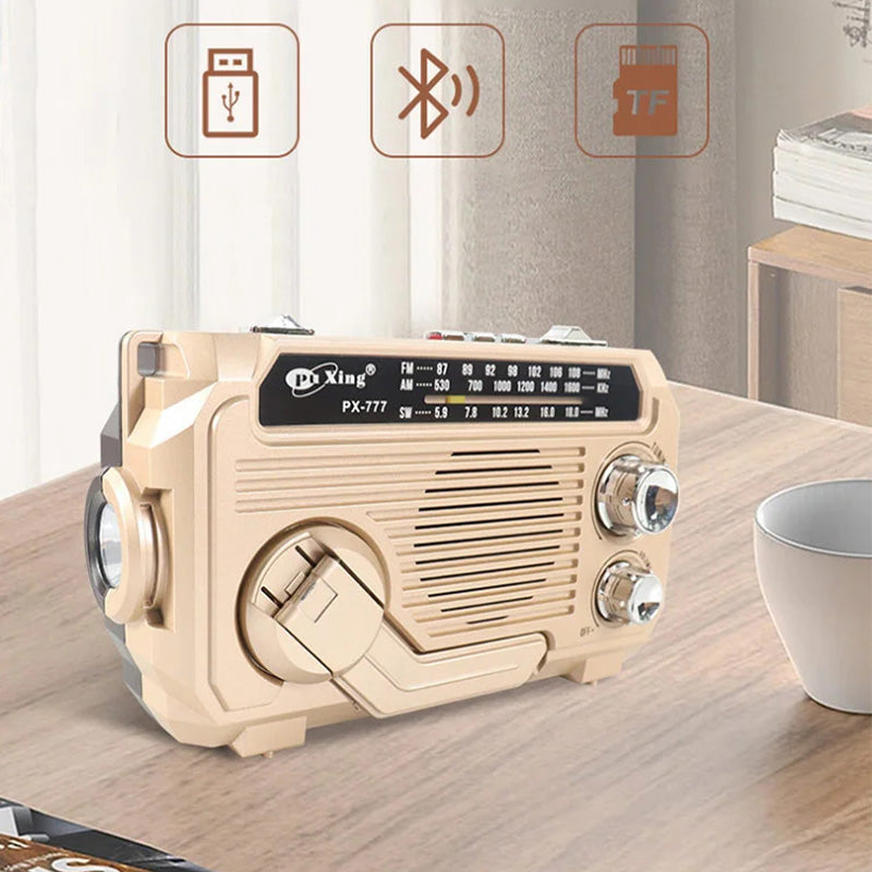 Tragbares Multifunktionsradio mit Handkurbel und Taschenlampe