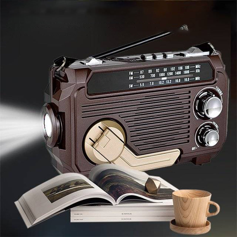 Tragbares Multifunktionsradio mit Handkurbel und Taschenlampe