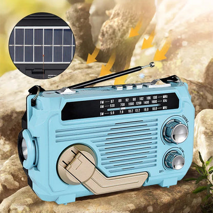 Tragbares Multifunktionsradio mit Handkurbel und Taschenlampe