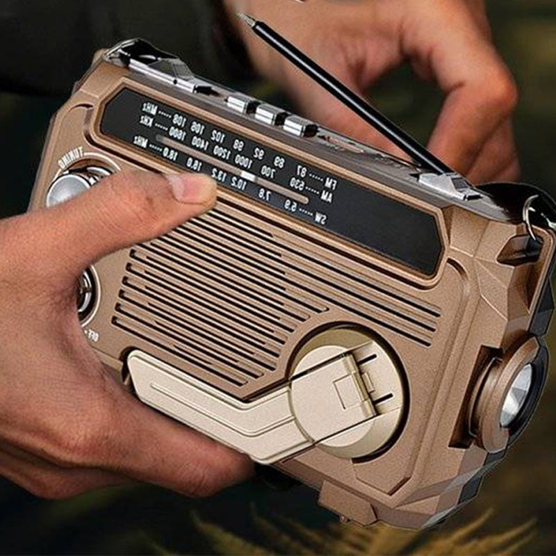 Tragbares Multifunktionsradio mit Handkurbel und Taschenlampe