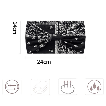 🌸Böhmisches Yoga-Stirnband: Schweißabsorbierende Kopfbedeckung mit amerikanischem Mantel-Blumenmuster🎀💧