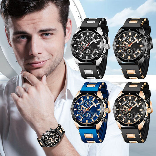 Großes Zifferblatt Kalender Quarz Business Uhr