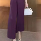 Kurzärmeliges Oberteil mit V-Ausschnitt und passende Hose mit weitem Bein - 2-teiliges Set für Frauen