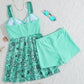 👙Badeanzug-Set: Badekleid & enganliegende Badeshorts