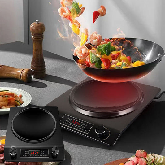 🔥Kostenloser Versand🔥Induktionskochfeld mit 3500W & 10 Temperaturstufen in Konkav-Form