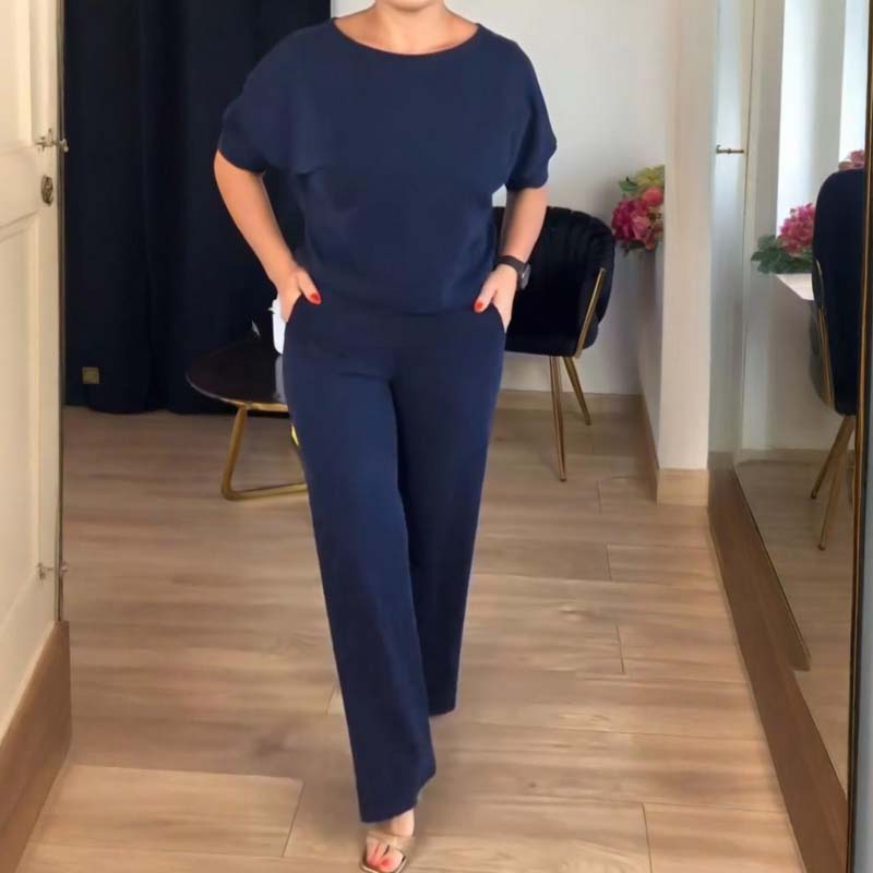 Elegantes 3-teiliges Set: Langer Cardigan, Oberteil und Hose