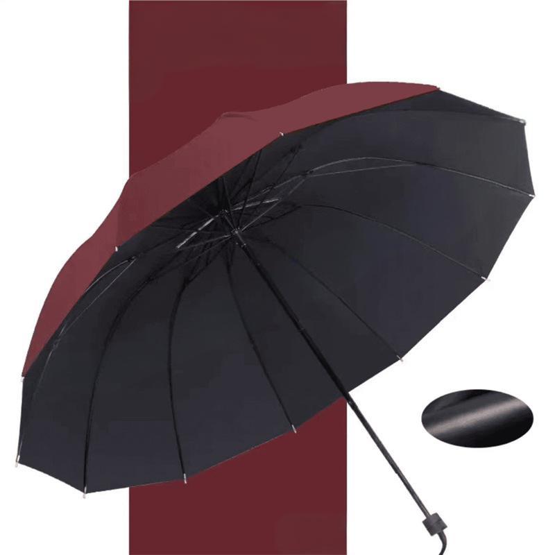 Großer faltbarer Regenschirm mit 12 windfesten Speiche