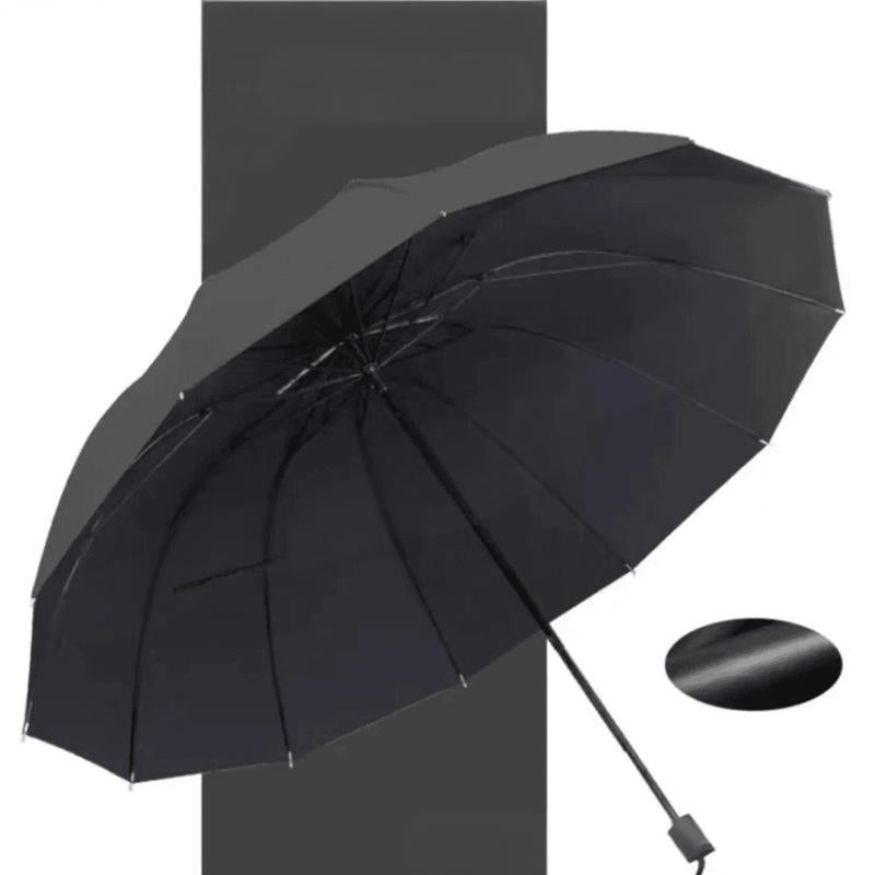 Großer faltbarer Regenschirm mit 12 windfesten Speiche