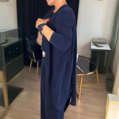 🍁 Neu im Herbst/Winter! | Nur noch 1 Tag: -50 % ⏳ 3-teiliges Set aus Longline-Cardigan, Top & Hose