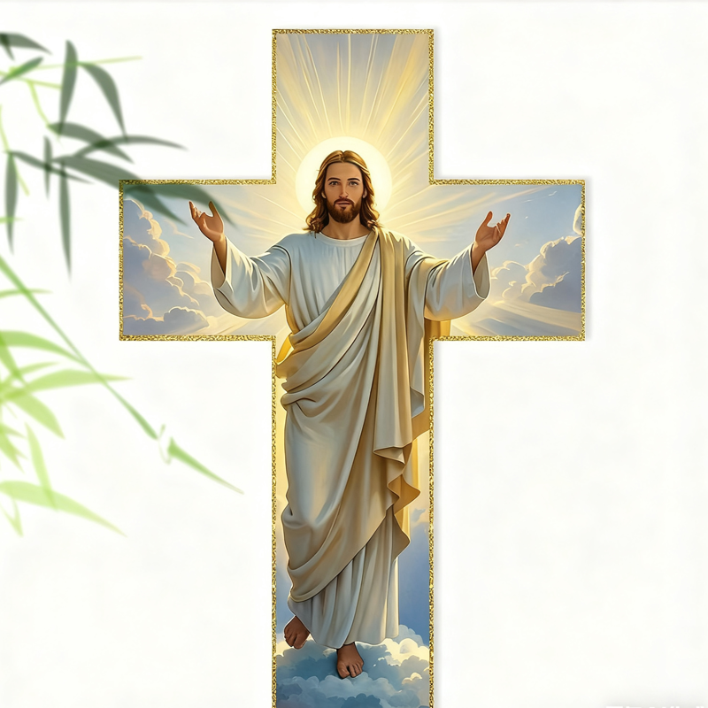 Retro-Wandkreuz mit Jesus Christus