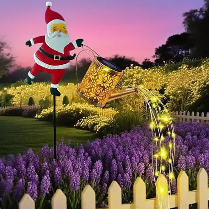 Solarbetriebene Gartenleuchte mit Weihnachtsmannmotiv