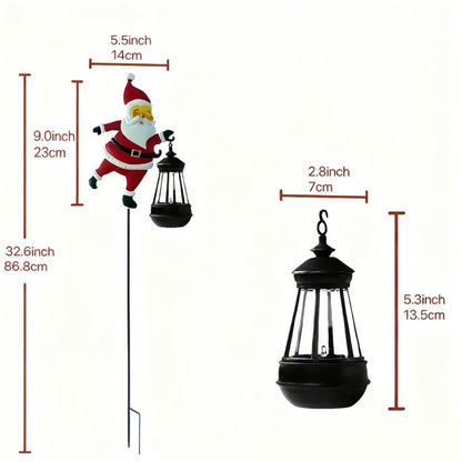 Solarbetriebene Gartenleuchte mit Weihnachtsmannmotiv