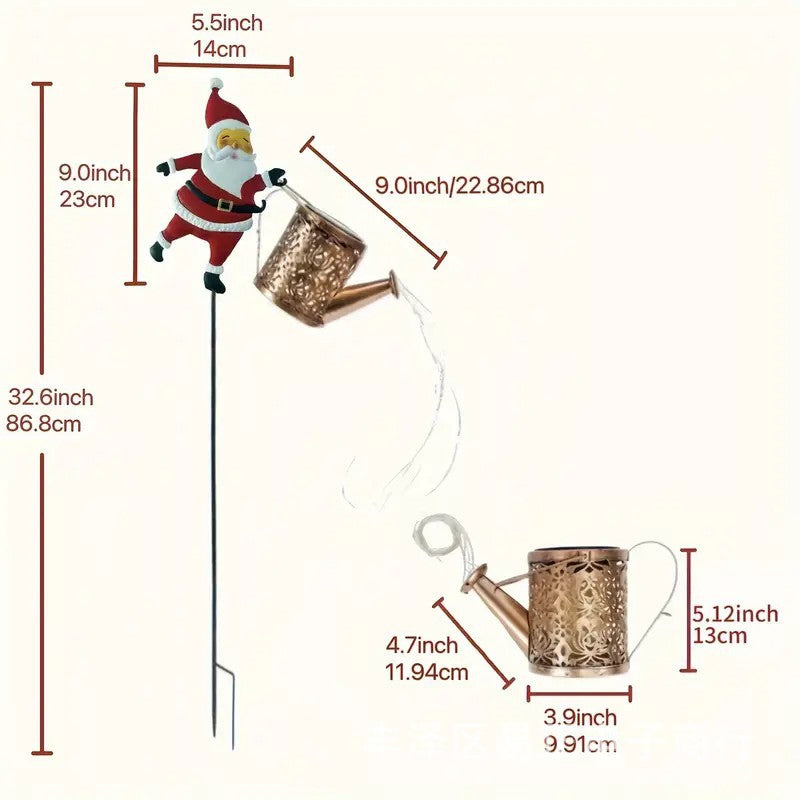 Solarbetriebene Gartenleuchte mit Weihnachtsmannmotiv