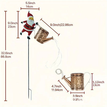 Solarbetriebene Gartenleuchte mit Weihnachtsmannmotiv