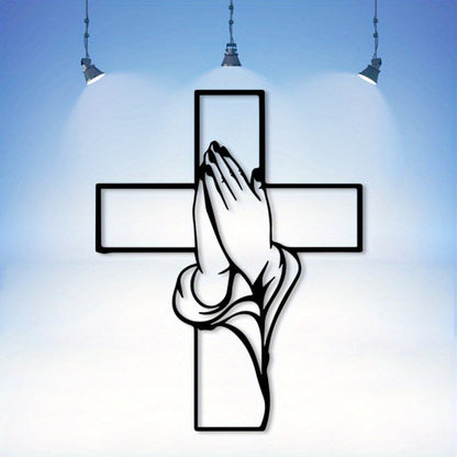 Spirituelle Wohnkultur Kreuz mit betenden Händen