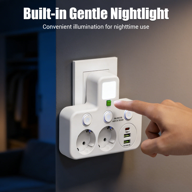 Intelligente Steckdosenleiste mit USB-Anschlüssen