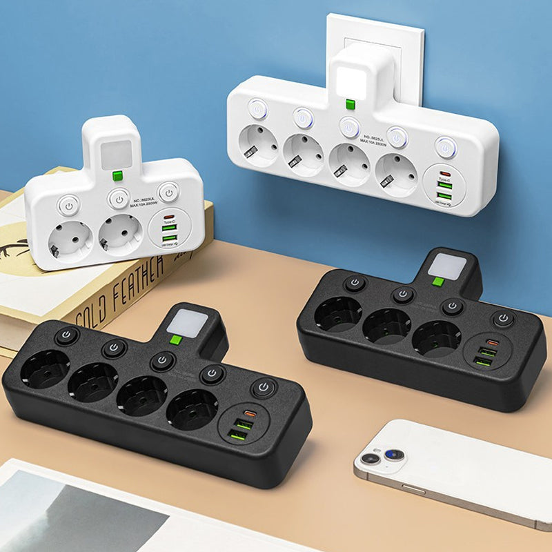 Intelligente Steckdosenleiste mit USB-Anschlüssen