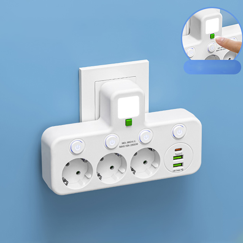 Intelligente Steckdosenleiste mit USB-Anschlüssen