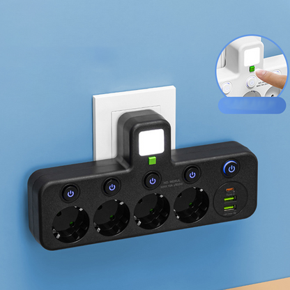 Intelligente Steckdosenleiste mit USB-Anschlüssen