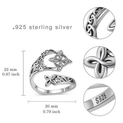 Offener Ring mit keltischem Knoten aus S925-Sterlingsilber (50 % RABATT)