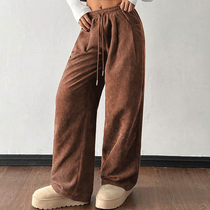 Lässige Cordhose mit lockerer Passform für Damen