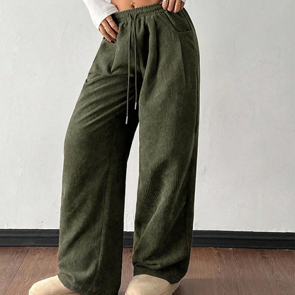 Lässige Cordhose mit lockerer Passform für Damen