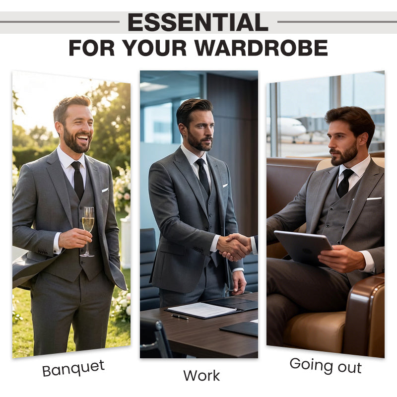 👔 JETZT 50 % RABATT! 🕴️ Slim-Fit Herren-Anzug, 3-teilig – Perfekte Passform, hochwertiger Stoff & ideal für formelle Anlässe 🤵