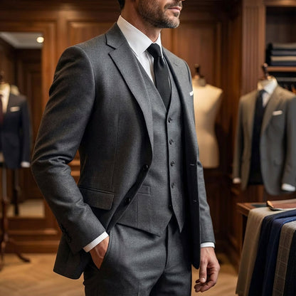 👔 JETZT 50 % RABATT! 🕴️ Slim-Fit Herren-Anzug, 3-teilig – Perfekte Passform, hochwertiger Stoff & ideal für formelle Anlässe 🤵
