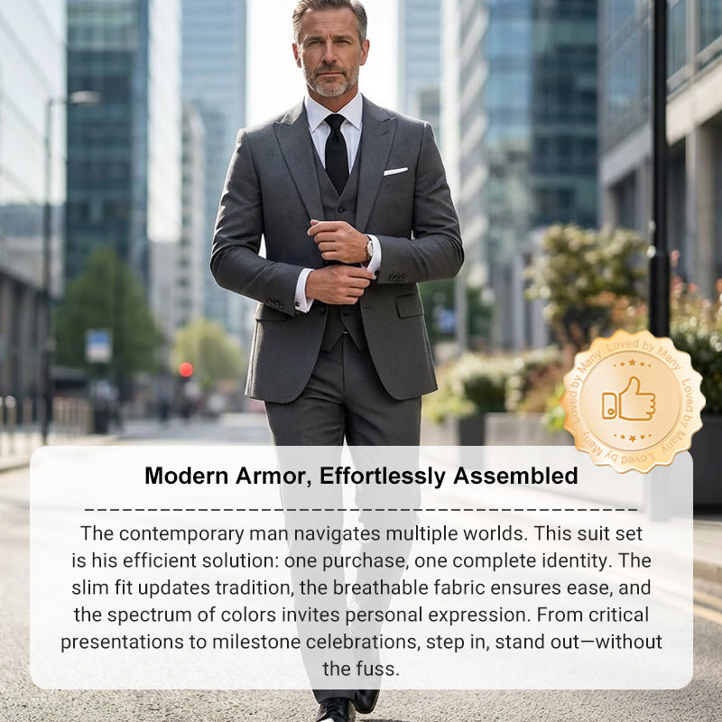👔 JETZT 50 % RABATT! 🕴️ Slim-Fit Herren-Anzug, 3-teilig – Perfekte Passform, hochwertiger Stoff & ideal für formelle Anlässe 🤵