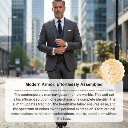 👔 JETZT 50 % RABATT! 🕴️ Slim-Fit Herren-Anzug, 3-teilig – Perfekte Passform, hochwertiger Stoff & ideal für formelle Anlässe 🤵