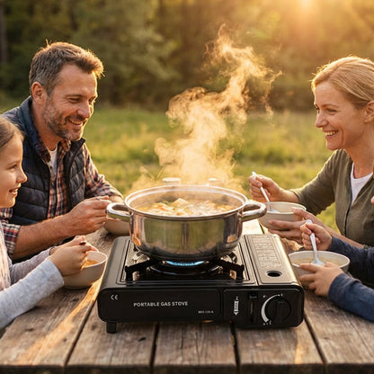 🔥Tragbarer Kocher für Butan und Flüssigga