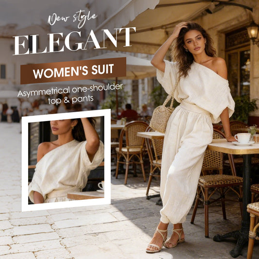 💖Asymmetrisches One-Shoulder-Oberteil und Hose für Damen