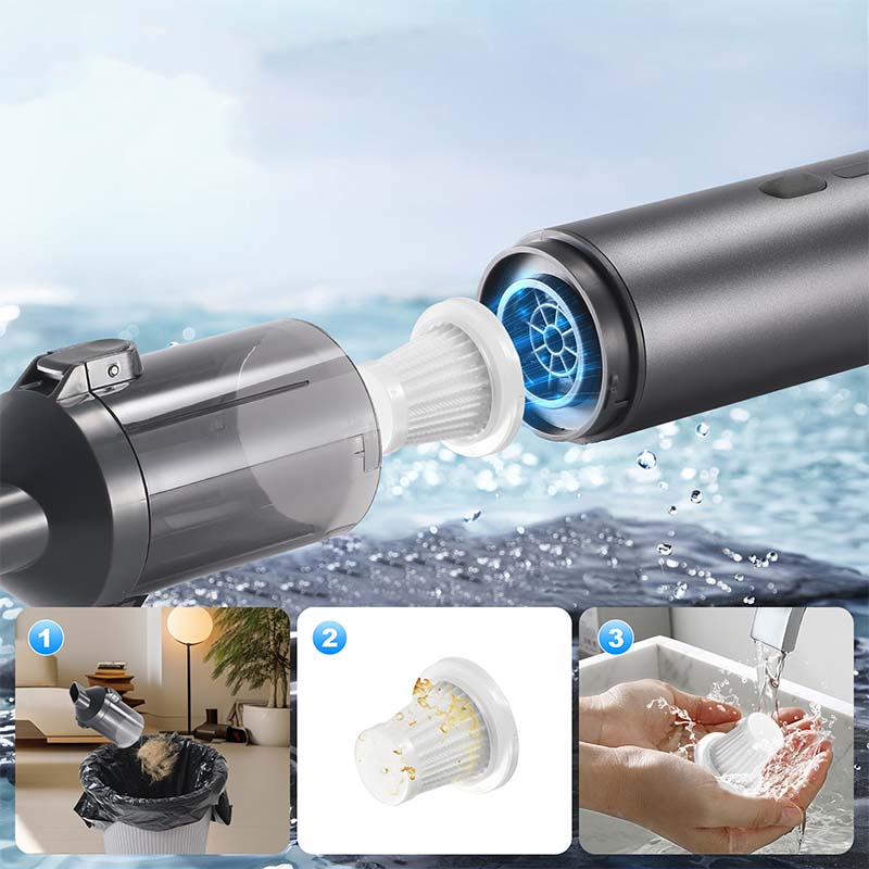 Leistungsstarker kabelloser Handstaubsauger für Autos