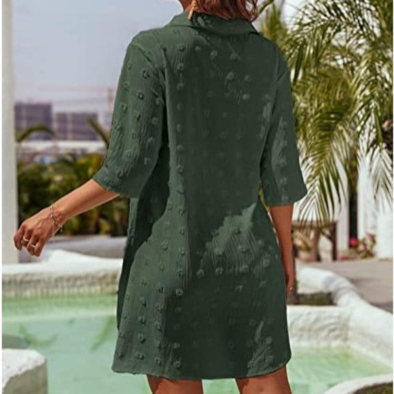Lässiges Oversize-Jacquard-Chiffon-Hemd für Damen