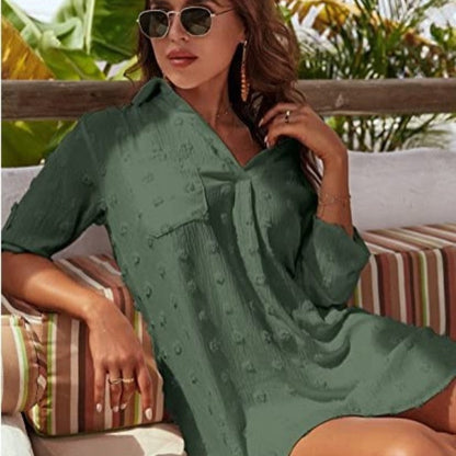 Lässiges Oversize-Jacquard-Chiffon-Hemd für Damen