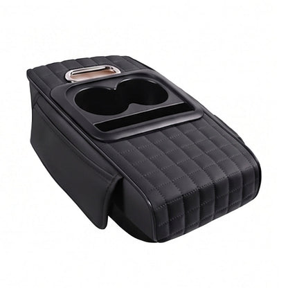 5-in-1 Mittelarmlehnenpolster fürs Auto – erhöht, mit Taschentuchbox, Getränkehalter & Organizer