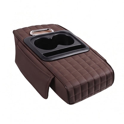 5-in-1 Mittelarmlehnenpolster fürs Auto – erhöht, mit Taschentuchbox, Getränkehalter & Organizer