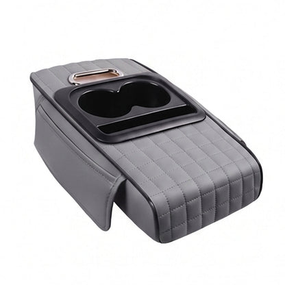 5-in-1 Mittelarmlehnenpolster fürs Auto – erhöht, mit Taschentuchbox, Getränkehalter & Organizer