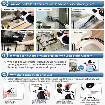 📢📢50% RABATT!!⏰Handlicher Druckdampf-Reiniger mit Zubehör