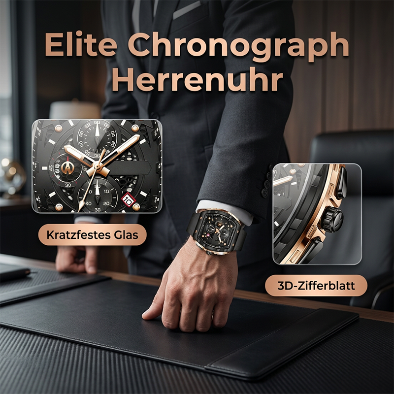 Herren-Chronograph mit Silikonarmband