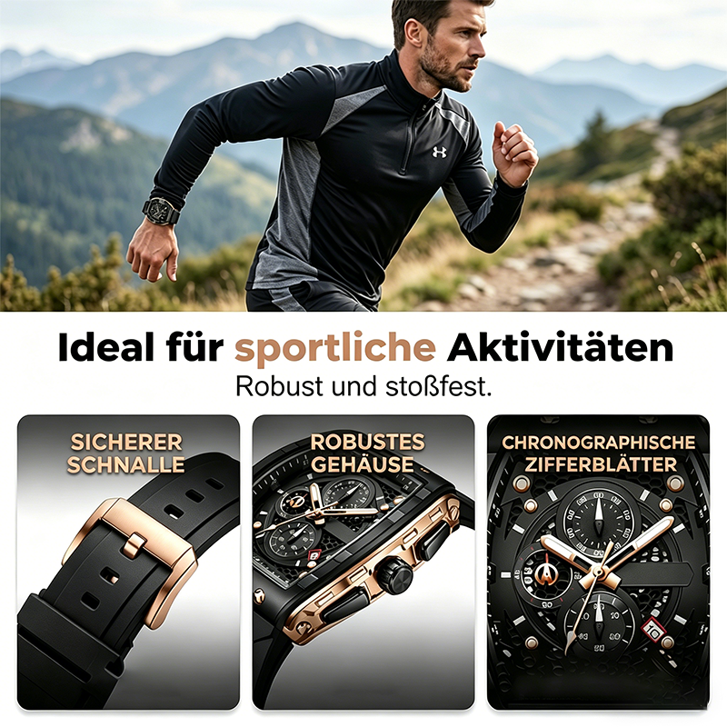 Herren-Chronograph mit Silikonarmband