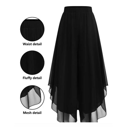 Damen Chiffon-Hose mit weitem Bein – Asymmetrisch & Elegant ✨ Für Alltag & Urlaub