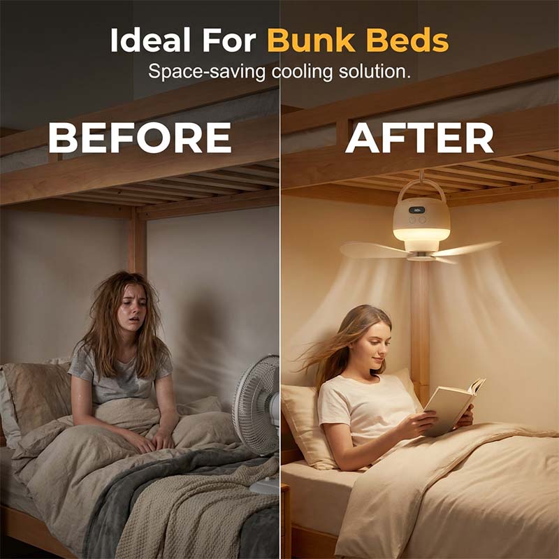 💡Tragbarer USB-Deckenventilator mit LED-Beleuchtung
