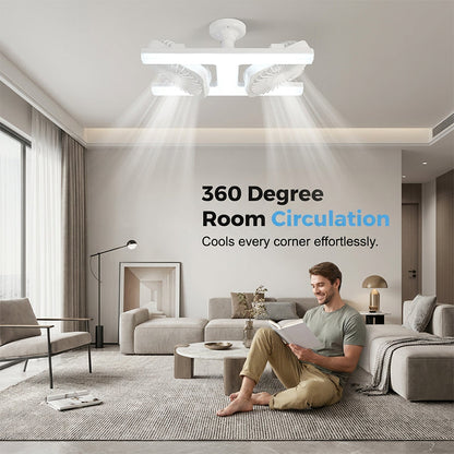 Deckenventilator mit Doppelkopf und LED-Licht – modernes Design mit Fernbedienung für Wohnzimmer & Schlafzimmer