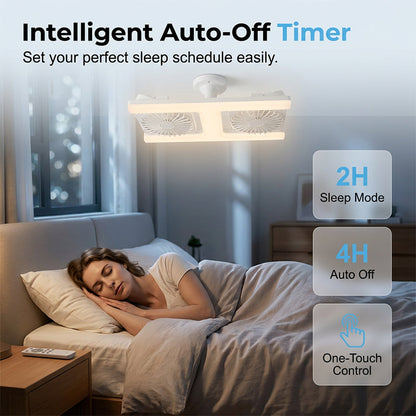 Deckenventilator mit Doppelkopf und LED-Licht – modernes Design mit Fernbedienung für Wohnzimmer & Schlafzimmer
