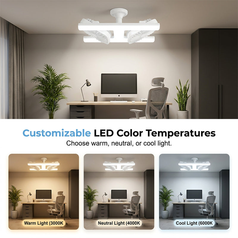 Deckenventilator mit Doppelkopf und LED-Licht – modernes Design mit Fernbedienung für Wohnzimmer & Schlafzimmer